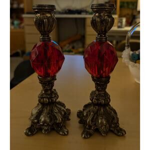 🍀Vintage Pair of Hollywood Regency Candlesticks